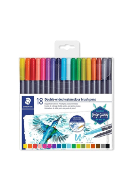 Estojo Caneta Pincel Ponta Dupla C/18 3001tb1802 Staedtler